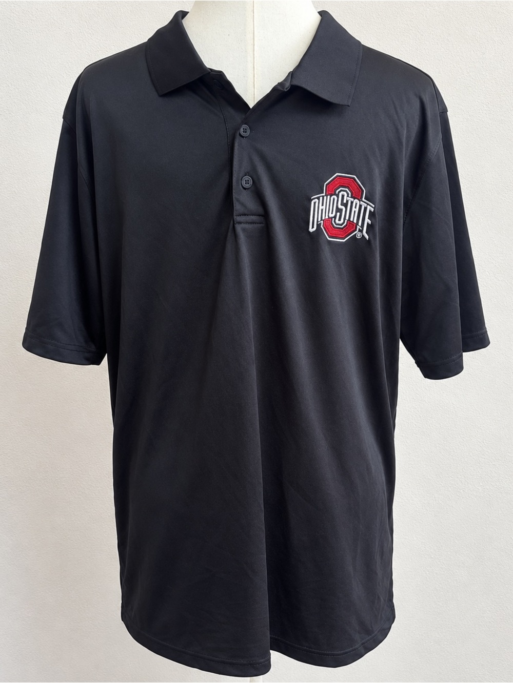 Black Men's Polo Shirt with Embroidered Logo